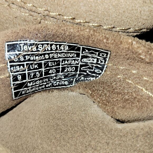 Teva Mush suede flip flops sandals Old Town Brown  sz 9 6149 - Picture 7 of 7